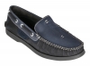 Navy Blue Leather Boat Shoes